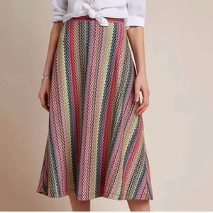 Maeve by Anthropologie Arely Knit Midi Skirt Chevron Boho Chic Hippie Aztec